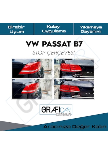 Vw Passat B7 Stop Çerçeve Sticker-Kolay Uygulama-Uzun Ömürlü