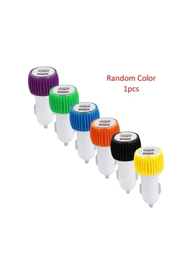 Evrensel Seyahat Araç Şarj Cihazı Çift Usb Led Telefon Şarj Cihazı Renk Rastgele