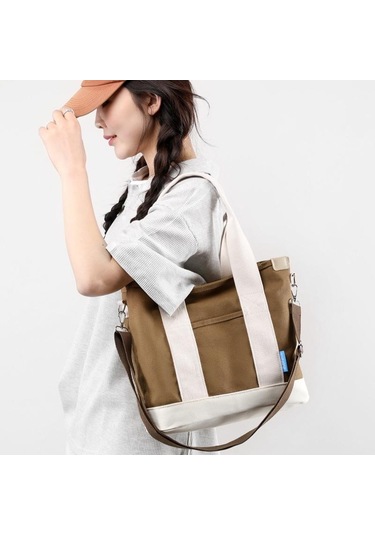 Mavi Kanvas Çanta Çok Cepli Çapraz Vücut Kadın 2024 Yeni Anne Küçük Eğlence Seyahat Küçük Omuz Çantası Mavi