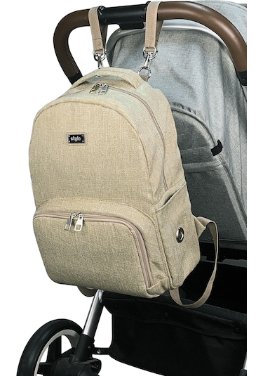 Duo Backpack For Mothers Anne Bebek Bakım Sırt Çantası Bej