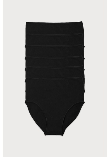 Malabadi Kadın Siyah 6 Lı Paket Modal Yüksek Bel Slip Külot 1955 Siyah