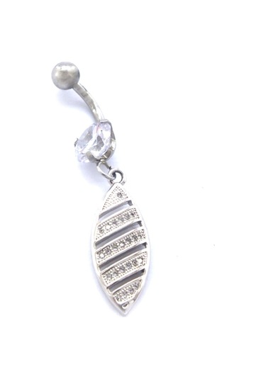 Ferizz 316l Çelik Zirkon Taşlı Piercing Prc-132 Gümüş