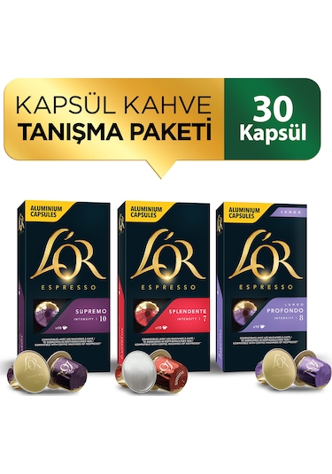 L'or Nespresso Uyumlu Kapsül L'or Supremo + L'or Splendente + L'or Lungo Kahve 3 x 10'lu