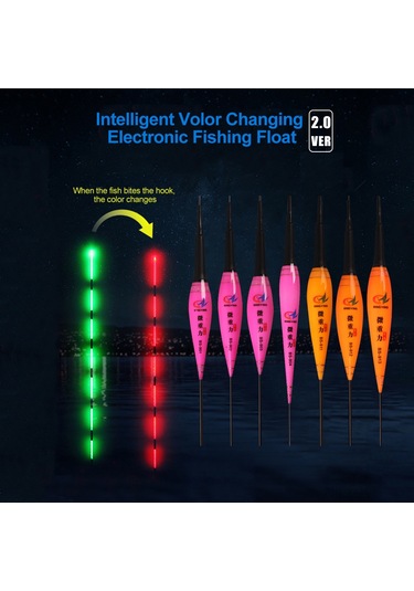 Jeehugo Akıllı Uyarılı Nano Balık Tuttuğunda Renk Değiştiren Gece Işıklı Olta İğnesi Algılayıcı Süngerli Fırtınalar Bs-901