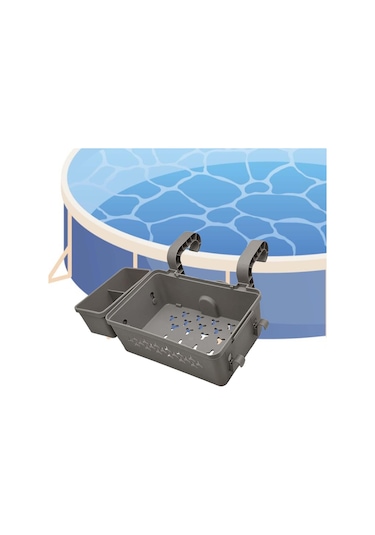 Suntek Havuzbaşı Depolama Sepeti Yer Üstü Havuz Gri 42 x 33 CM