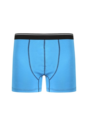 Giyim Erkek Pamuk Likralı Boxer Mavi Mavi
