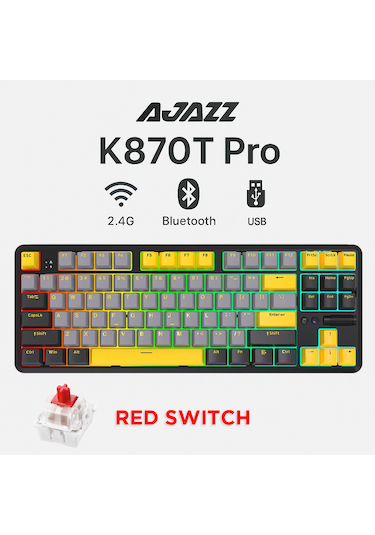 K870t Pro Siyah Mekanik Klavye + Aj139 V2 Siyah Oyuncu Mouse Seti