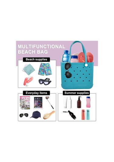 Dancemonkey Su Geçirmez Yıkanabilir Mavi Eva Plaj Çantası - Spor, Seyahat, Alışveriş İçin MAvi