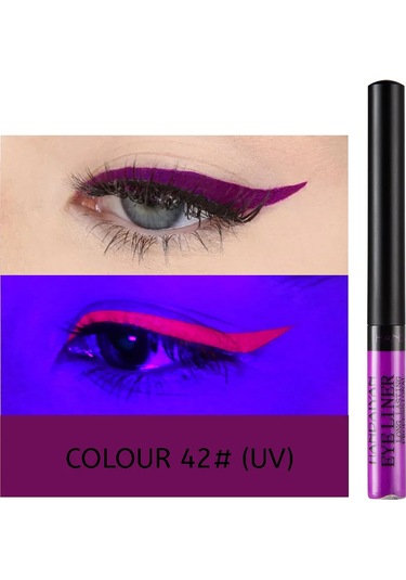 Uv Işık Neon Eyeliner Kalem Gözler Makyaj Kırmızı Su Geçirmez Sıvı Renkli Göz 42 No Box 01