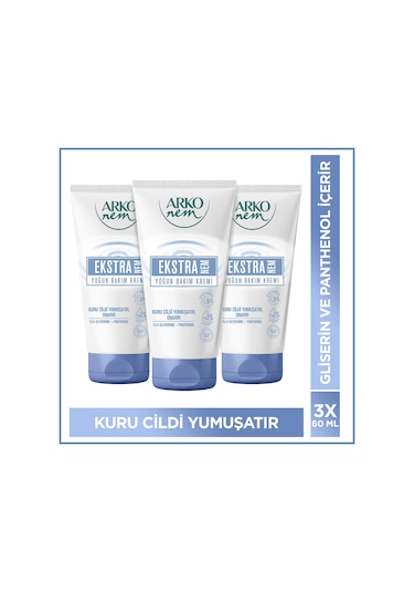 Arko Nem Yoğun Bakım Kremi Ekstra Nemlendirici 3x60 Ml
