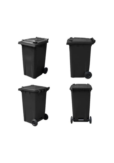Siyah Plastik Çöp Konteyneri 240 Litre Konteyner - A+ Isıya Karşı Siyah