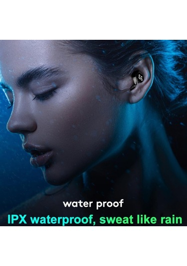 F6 Bluetooth Kulaklık Mini Görünmez Kulak İş Dijital Ekran Kulaklık