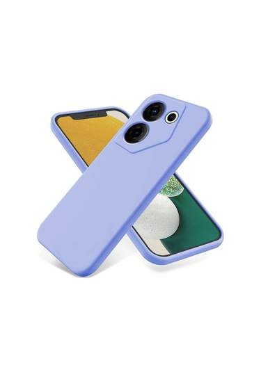 Forzacase Tecno Camon 20 Pro 5g Uyumlu Liquid Serisi İçi Kadife Lansman Silikon Kılıf Lila