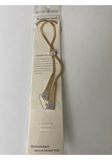 Uzel Çelik Geometrik Kesim Zirkon Taşlı Kolye