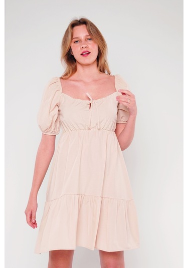 Gabria Omuz Büzgülü Elbise Tas