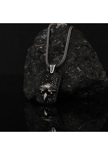 925 Ayar Gümüş Zirkon Taşlı Kartal Motifli Kolye