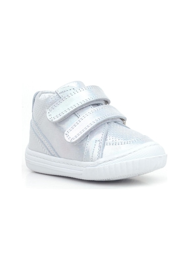 Rakerplus Raya Hakiki Deri Gümüş Simli Cırtlı Kız Bebek Bot Gümüş