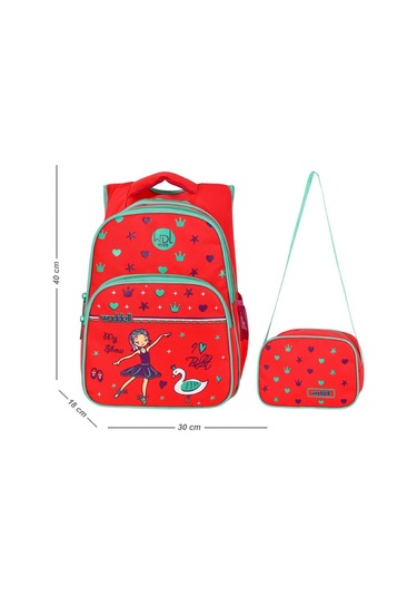 Waddell Kız Çocuk Kırmızı Balerin İlkokul Sırt Çantası