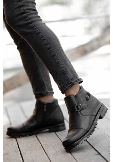 Garantili D1324 Soğuk Geçirmez Erkek Bot Siyah