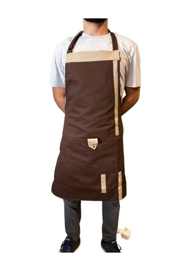 Czn Model 2 Renkli Boyundan Askılı Mutfak,garson,barista Önlüğü Kahverengi