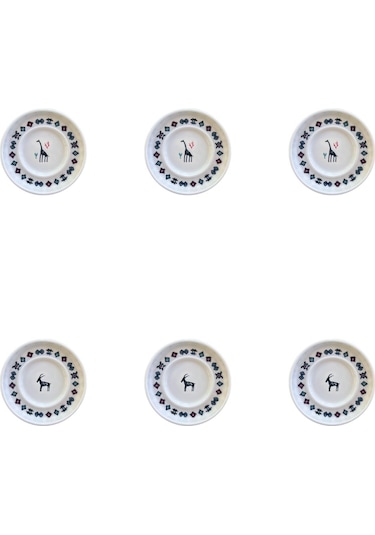 Porser Porselen Hitit Sefa Çay Tabağı Takımı 10cm 6 Parça Bns6ctprs1237 Çok Renkli