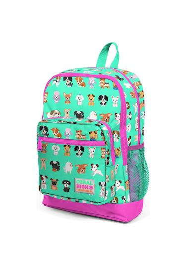 Coral High Kids Su Yeşili Köpek Desenli Dört Bölmeli Okul Sırt Çantası 23465