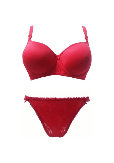 Bayan Desteksiz Sütyen Külot Takımı Kırmızı Tk01 Kırmızı
