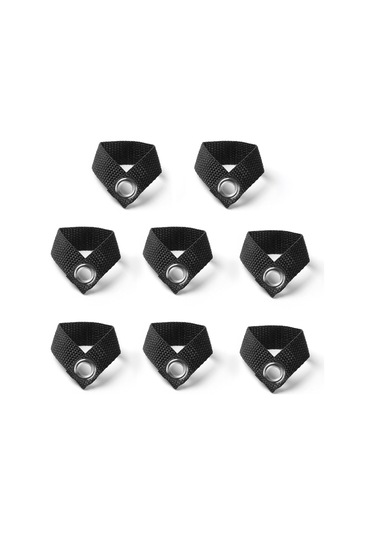 Lemestar Kamp Tenteği Sabitleyici Kancaları - 8 Adet Nilon Dış Mekan Çadır Gölge Tenteği Tutucu Aksesuarı Siyah