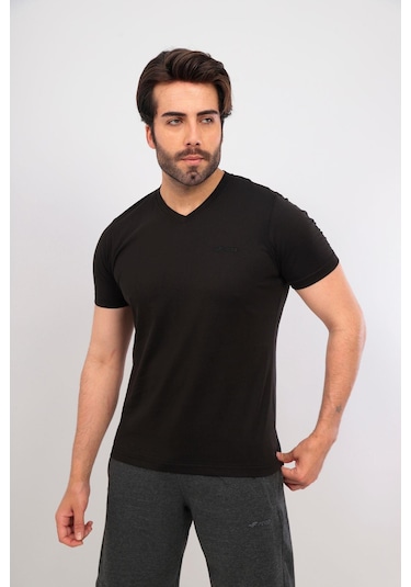 Fore Sport Erkek V Yaka T-shirt Siyah