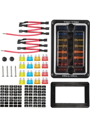 12 Yollu Ato/atc Su Geçirmez Sigorta Kutusu 5-20a Sigorta Levhaları 16 Adet Kablo İle Xf-2014fz 50 50