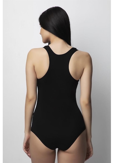 6 Adet Özlem Bayan Sporcu Kancalı Çıtçıtlı Body 309 Siyah