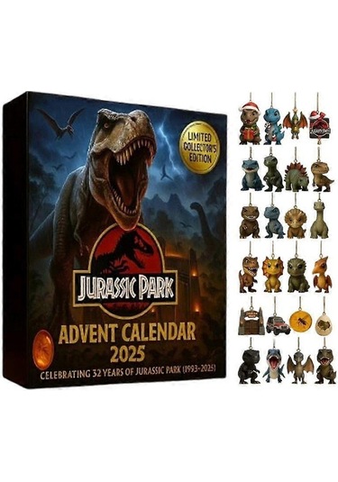 Jurassic Park 2025 Dinozor Advent Takvimi - 24 Günlük Akrilik Noel Geri Sayımı