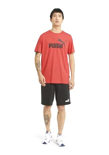 Puma Ess Heather Tee Erkek Kırmızı T-Shirt - 58673611 Çok Renkli