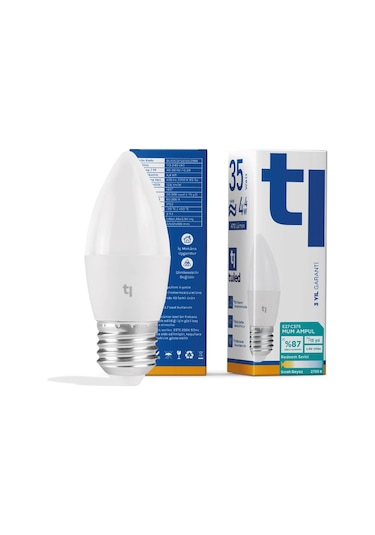 Redeem C37s E27 Mum Ampul, Titreşimsiz, Göz Konforu, 470 Lümen, Sıcak Beyaz, 2700 Kelvin