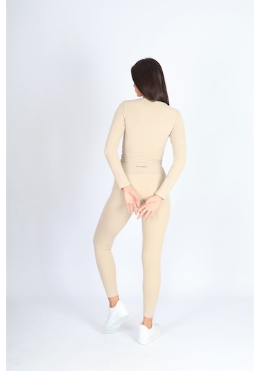 Soft&Basic Slım Fit Toparlayıcı Ve Esnek Bej Tayt Bej