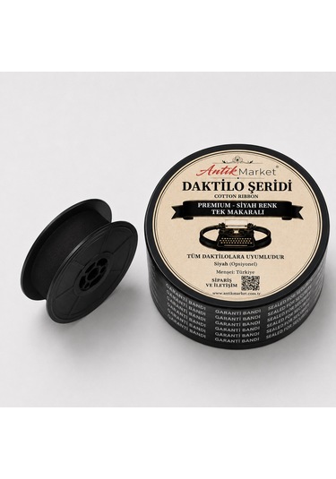 Antik Market Premium Daktilo Şeridi Kırmızı Siyah Tek Makaralı