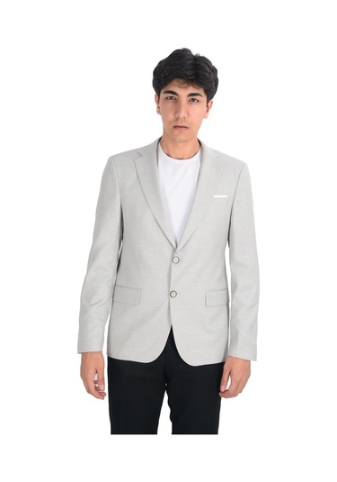 Cengiz İnler Balıksırtı Desenli Slim Erkek Ceket 001