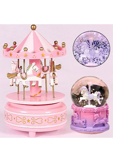 Atlı Karınca Unicorn Mini Işıklı Kar Küresi Ve Müzik Kutusu