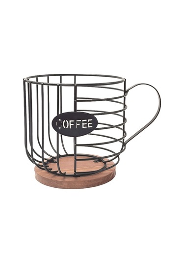 Kahve Arkadaşı Depolama Rafı Kupa Şeklinde Mutfak Depolama Sepeti, Size:gold No Words + Lid Diğer