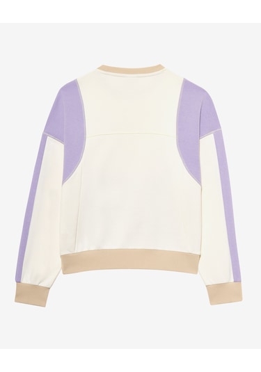 Skechers W Diagonal Lw Fleece Crew Neck Sweatshirt Kadın Off White Sweatshirt S2510045-102 Off White
