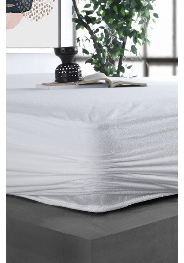 Soley Sıvı Geçirmez Fited Pamuklu Alez Tek Çift Kişilik Yatak Koruyucu Beyaz