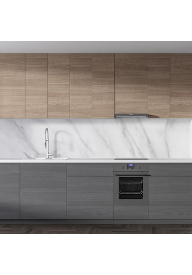 Mutfak Tezgah Arası Folyo Fayans Kaplama Folyosu Beyaz Mermer Yen