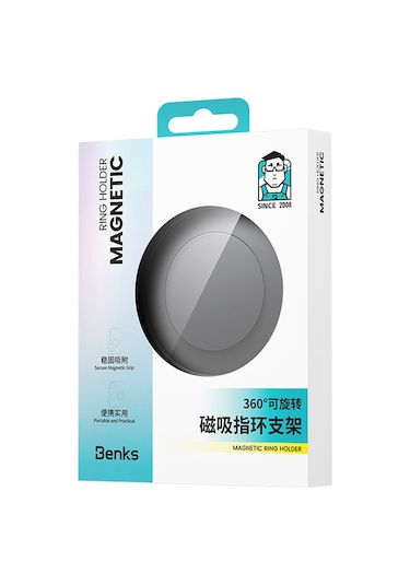 Benks L53 Vitapro Magnetik Magsafe Airbag Parmak Ring Stand Gri