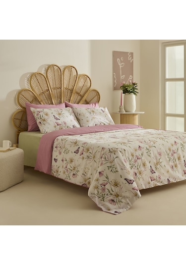 Sarah Anderson Butterflora Çift Kişilik Nevresim Takımı Somon SOMON