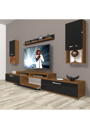 Decoraktiv Ekoflex 270da Slm Tv Ünitesi Tv Sehpası Ceviz - Siyah