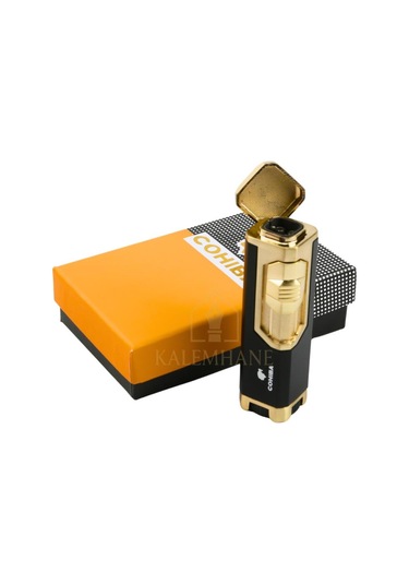 Pürmüz Model Cohiba İsme Özel Gazlı Çakmak Khnç7208 Siyah