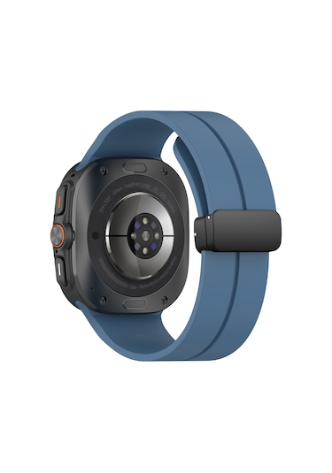 Samsung Galaxy Watch 7 Ultra 47mm Uyumlu Manyetik Mıknatıslı Band Silikon Kordon Kayış