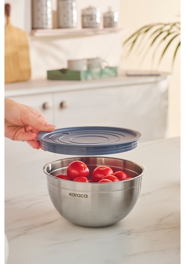 Karaca Kaia 9 Parça Rende Kapaklı Karıştırma Ve Saklama Seti Çelik Gümüş