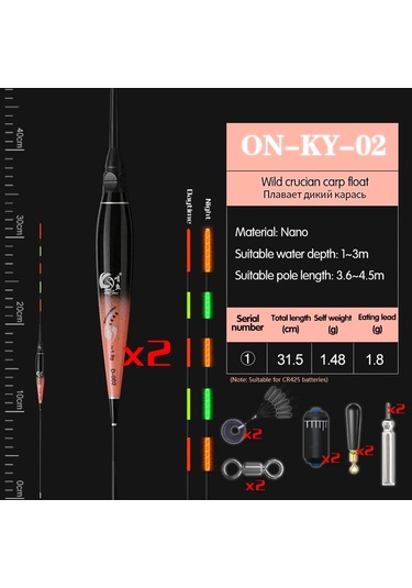 Onlyou 2 Adet/takım Nano Akıllı Balıkçılık Şamandıra Bite Alarm Balık Yemi Su Gölgesiz Ş Led Işık Otomatik Renk Şamandıra 56758402