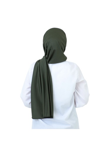Şal Zarif Başörtüsü Eşarp Tesettür Giyim Uzun Abiyelik Haki